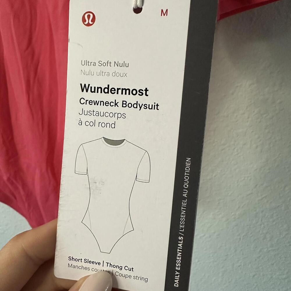 NWT Lululemon Ultra-Soft Nulu Short-Sleeve Crew Thong Bodysuit Glaze Pink Size M - Picture 5 of 8